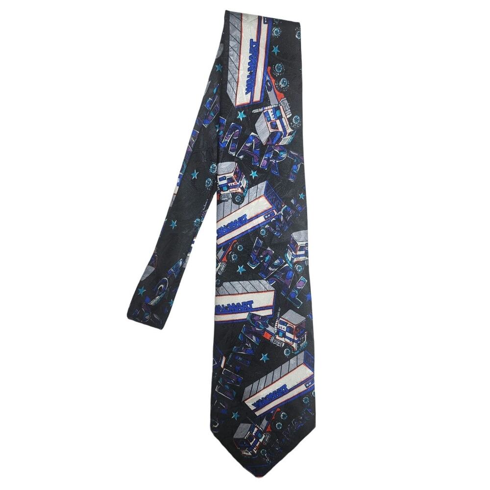 Company B Walmart Semi Trucks Necktie Vintage Employee Novelty Tie Made In USA